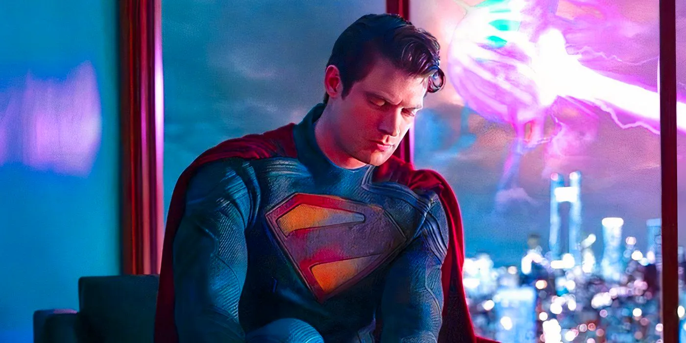 David Corenswet suiting up as Superman in an official image Image