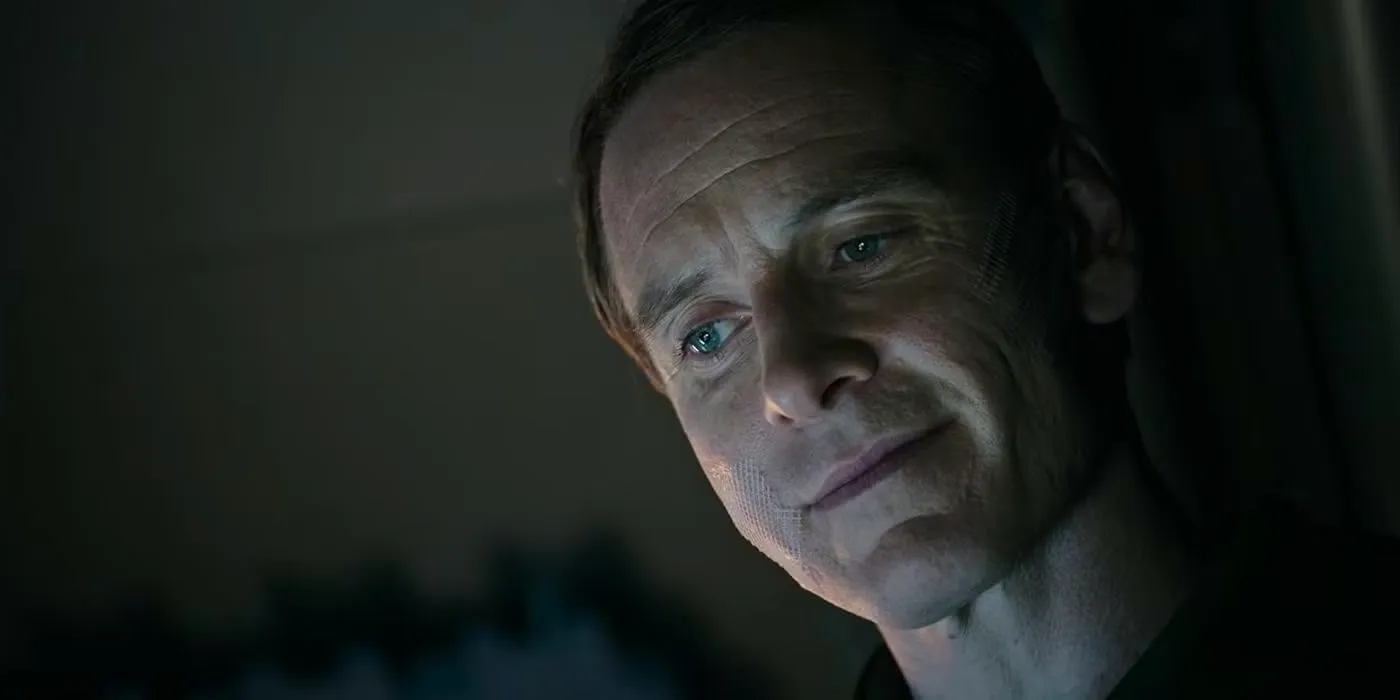 David smiling at the end of Alien Covenant Image