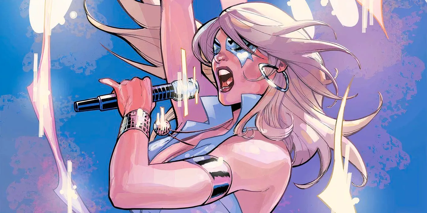 Dazzler singing in Marvel Comics in cover Terry Dodson Image