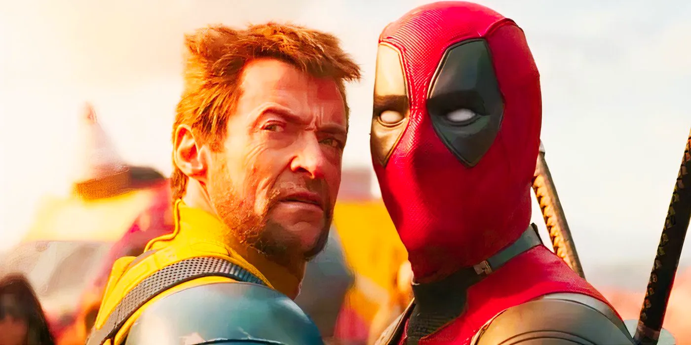 Deadpool and Wolverine tied together in the Void in Deadpool & Wolverine Image