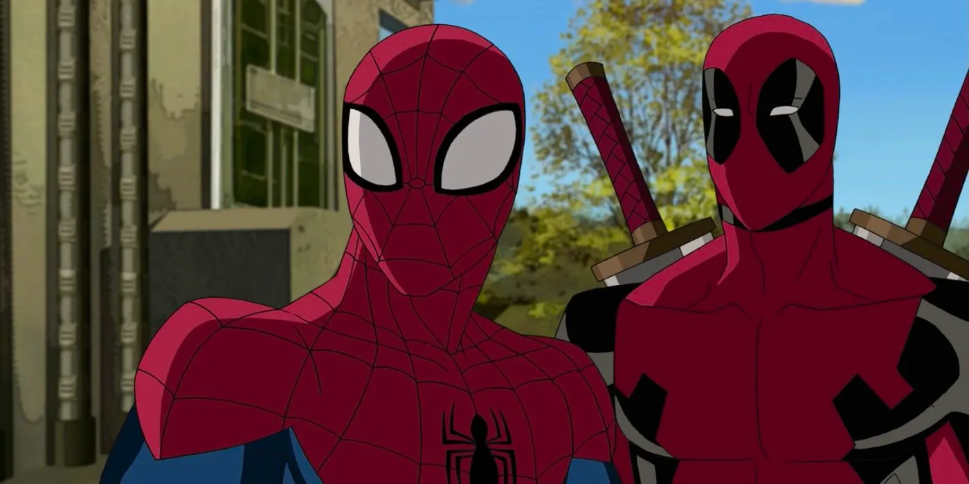 Deadpool stood next to Spider-Man in Ultimate Spider-Man Image