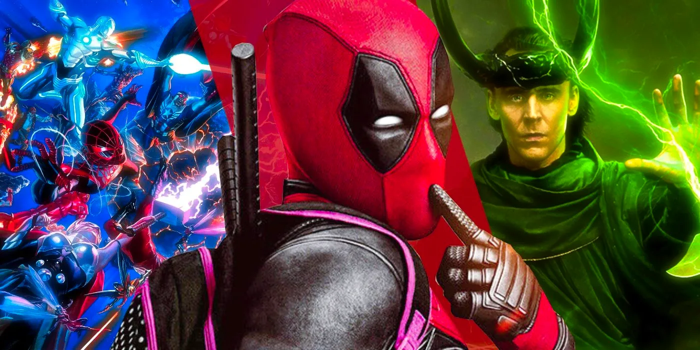 Deadpool With Loki and Secret Wars comic book panel Image