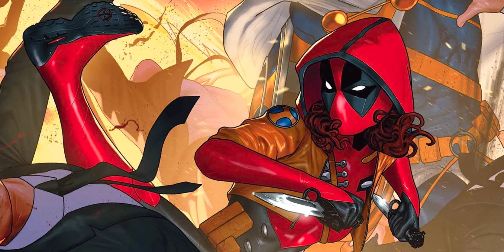 Deadpool’s daughter Ellie fighting as Deadpool on the cover of Deadpool #7 Image