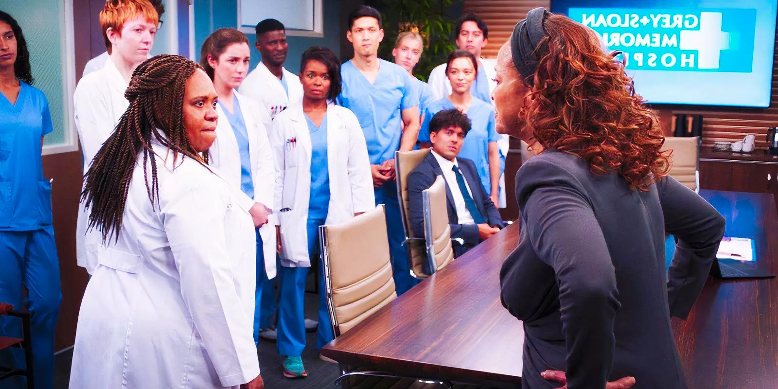 Debbie Allen as Catherine Fox and Chandra Wilson as Miranda Bailey in Grey's Anatomy season 21's premiere Image