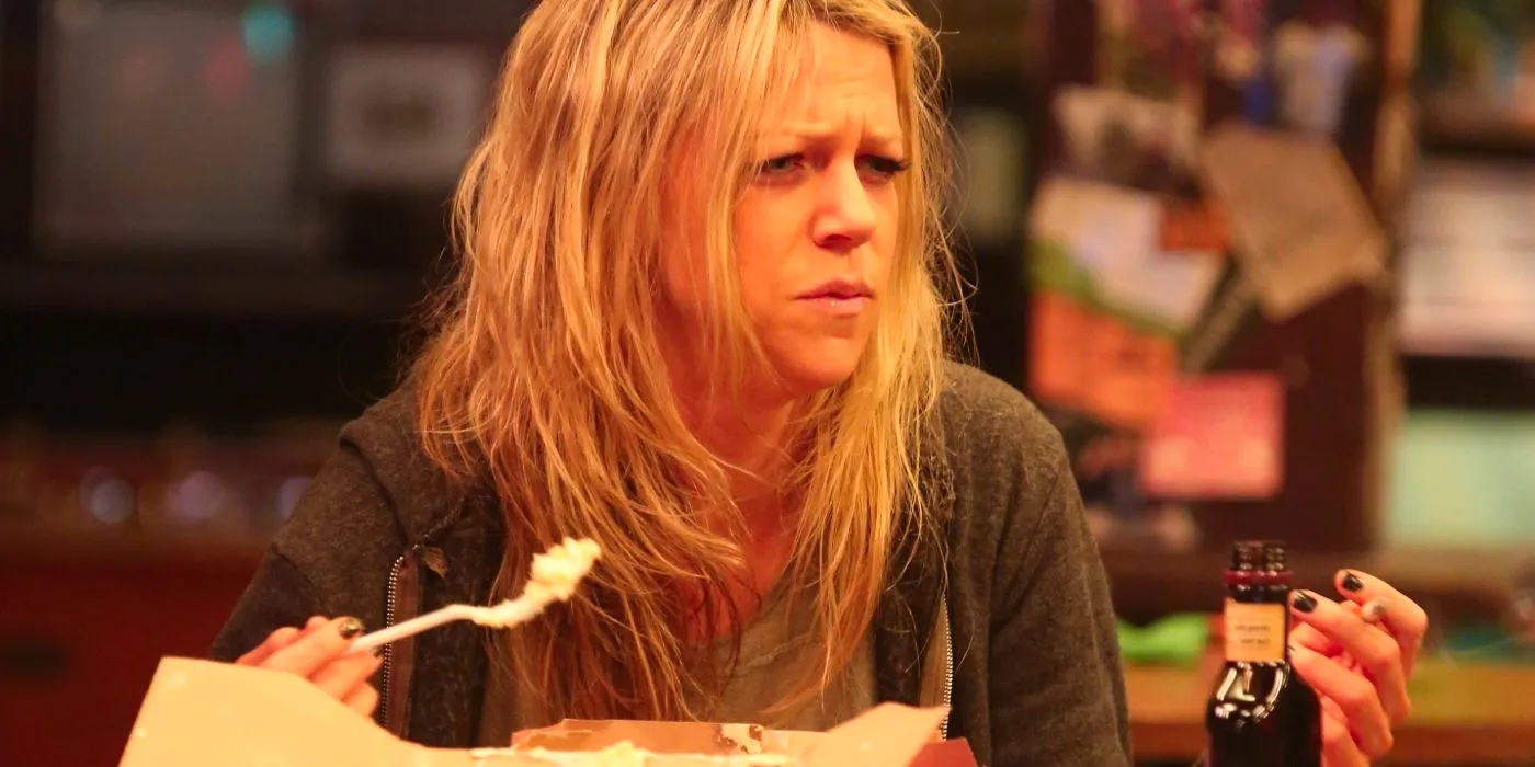 Dee smoking and eating cake while being called a bird in It's Always Sunny in Philadelphia Image