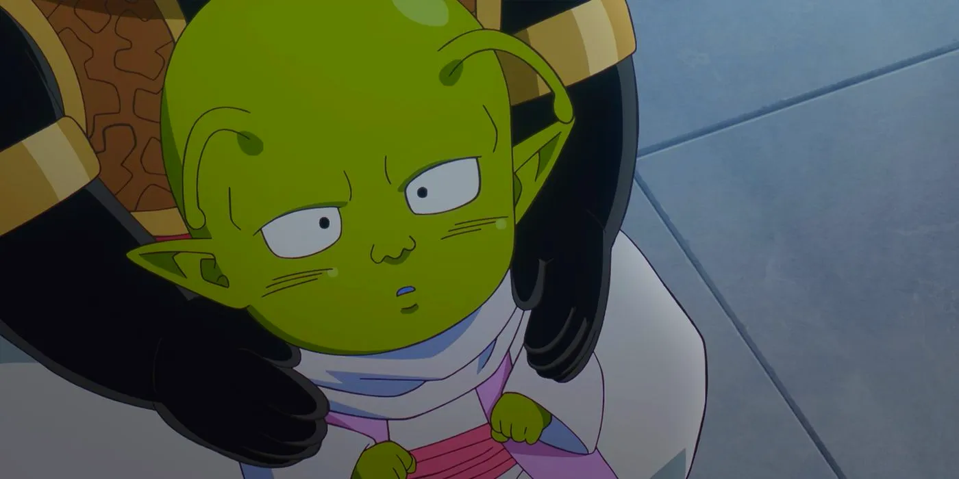 Dende is reduced to being a baby by Gomah's wish in Dragon Ball Daima. Image