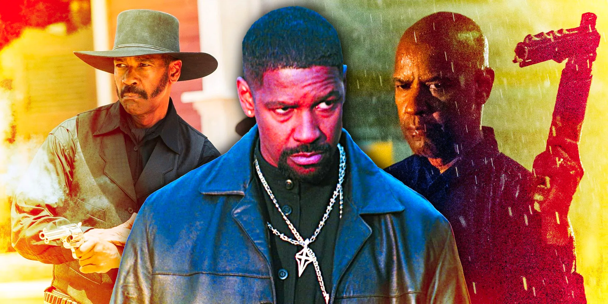 Denzel Washington in The Equalizer, Training Day, and The Magnificent Seven Image