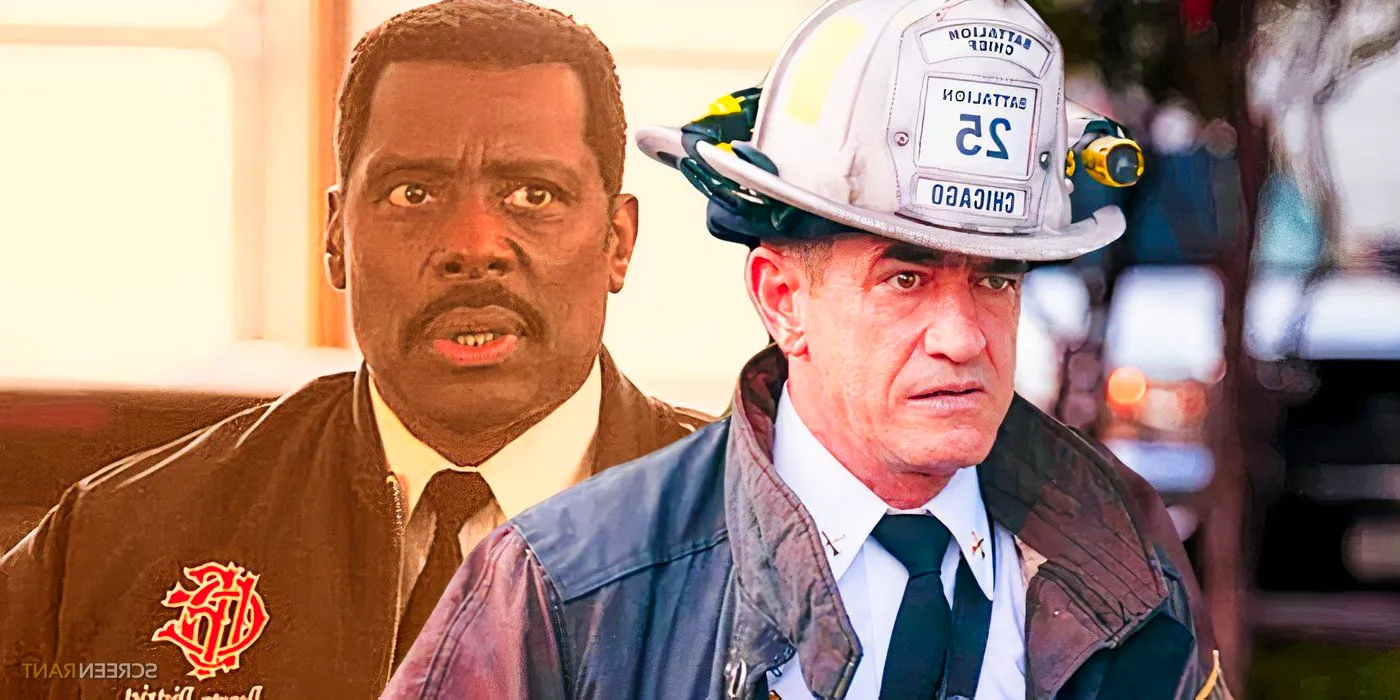 Dermot Mulroney as Pascal and Eammon Walker as Boden in Chicago Fire Image