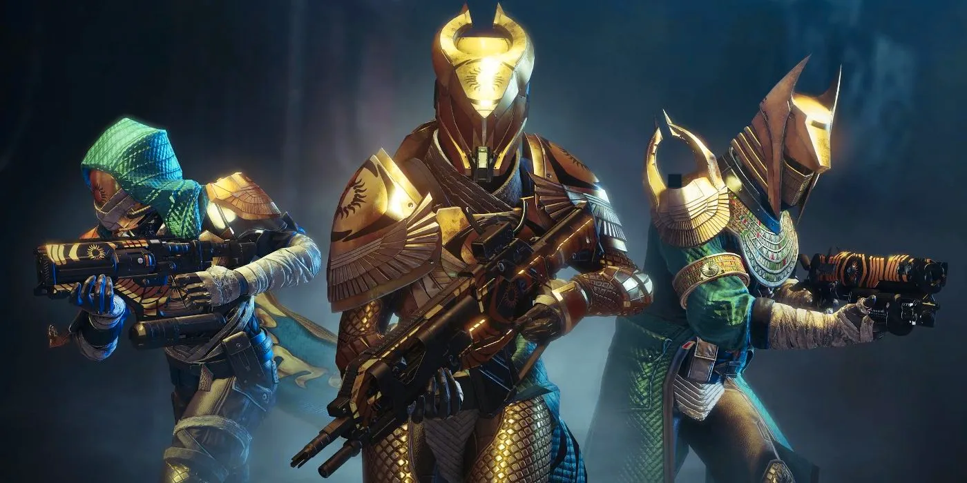 Destiny 2 Guardians wearing Trials of Osiris armor. Image