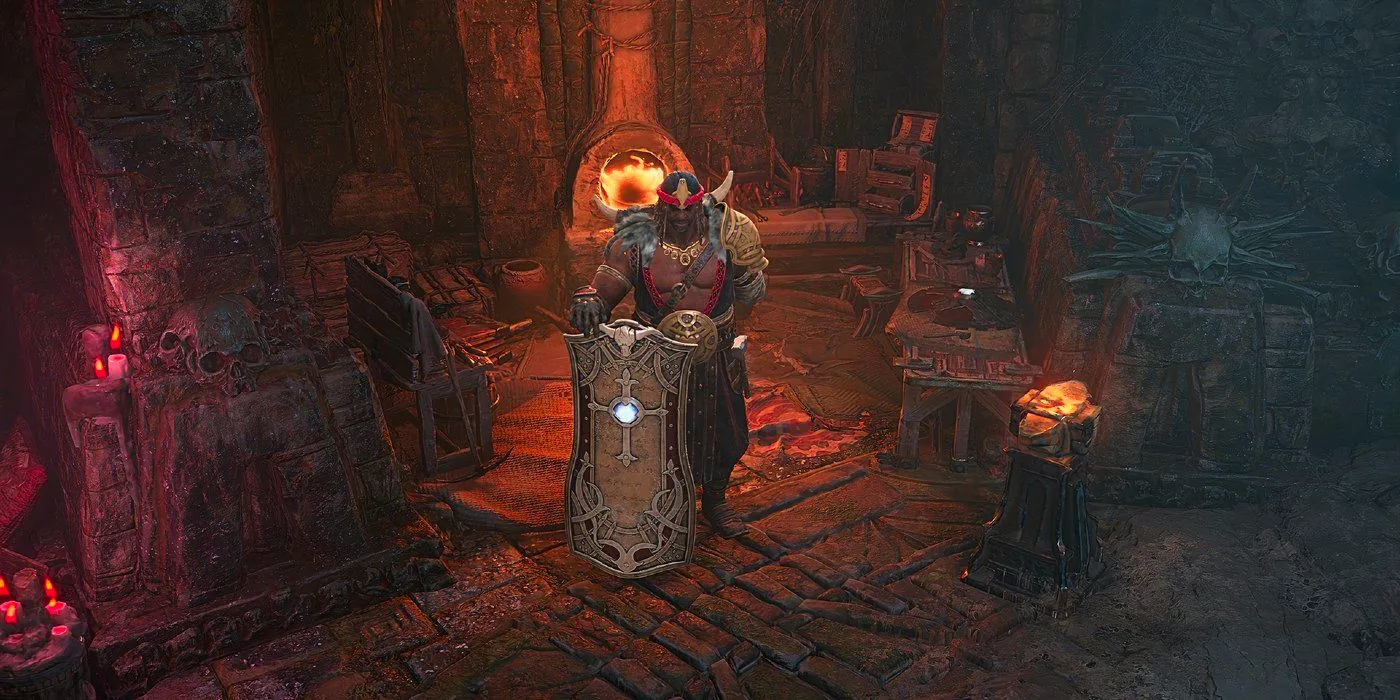 Diablo 4 Raheir standing with shield Image