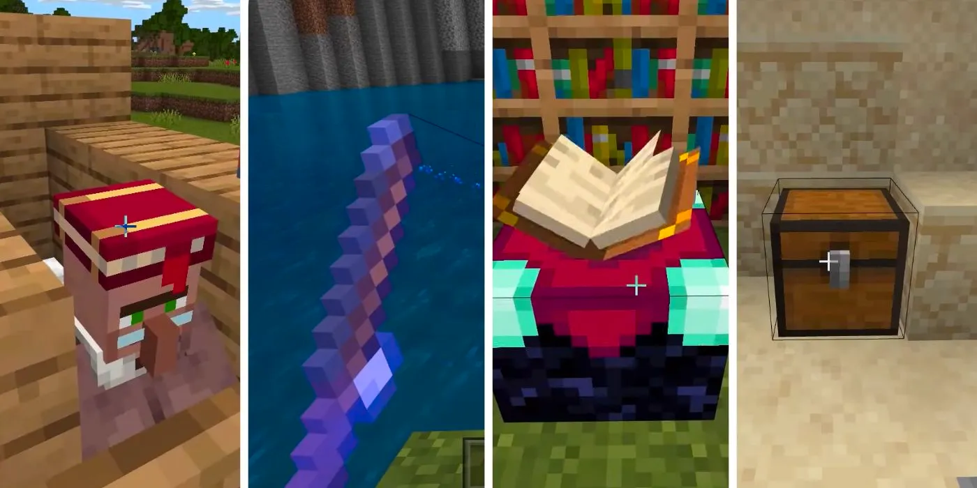 Different Techniques to Find the Infinity Enchantment in Minecraft Chest Loot Enchanting Table Fishing and Villager Librarian Image