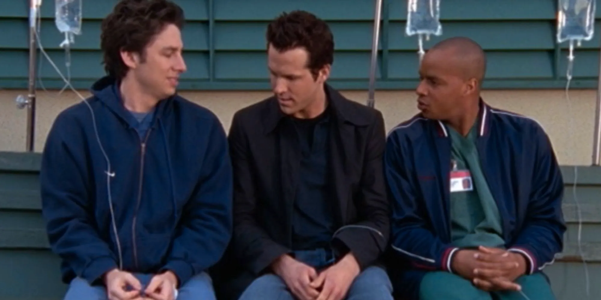 Donald Faison as Turk, Zach Braff as JD, and Ryan Reynolds in Scrubs Image