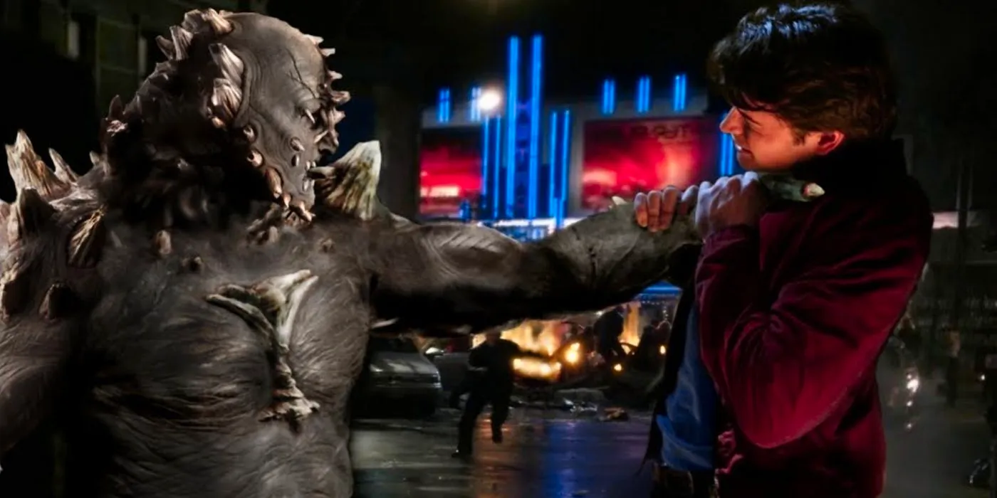 Doomsday choking Clark in Smallville Image