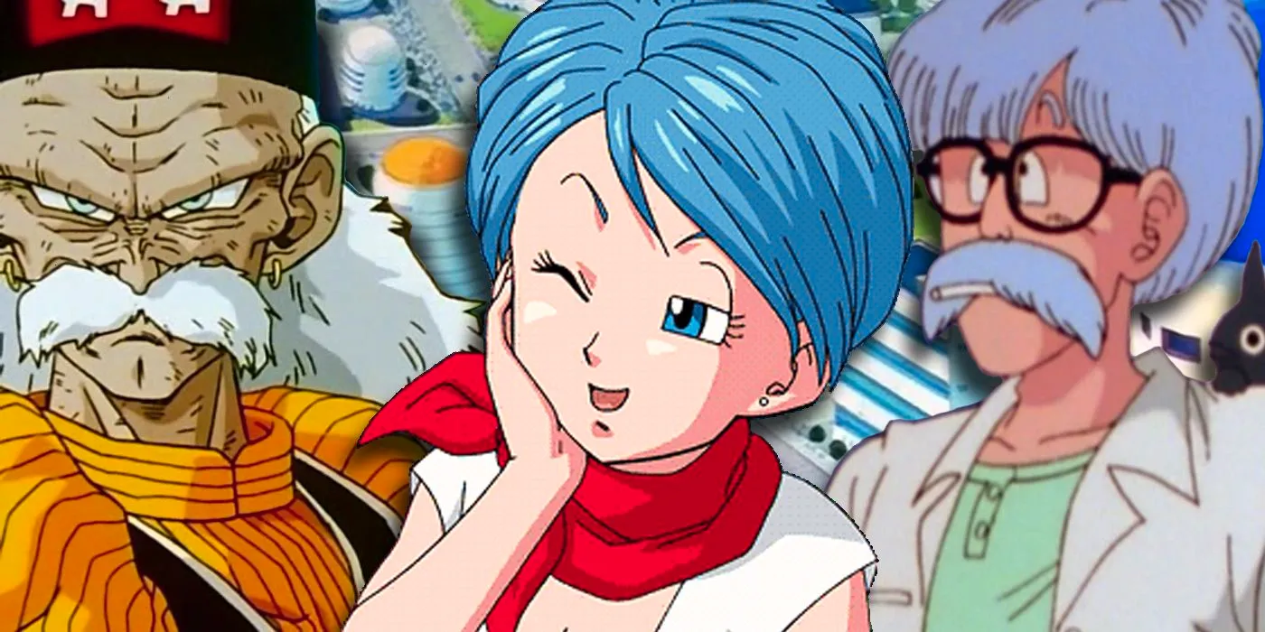 Dr. Brief, Bulma, and Dr. Gero from Dragon Ball. Image