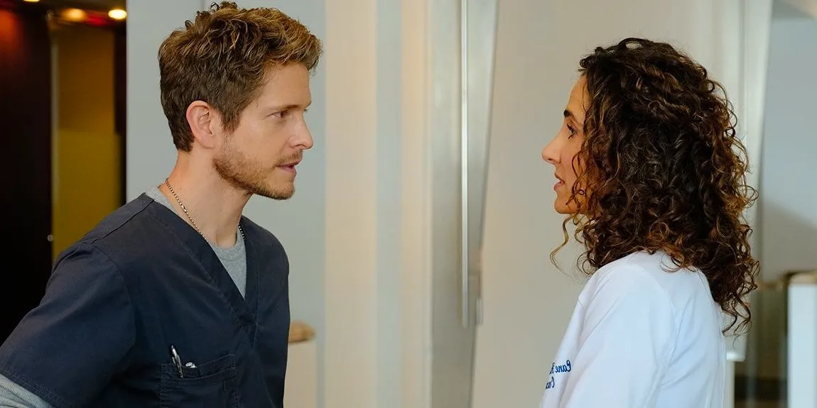 Dr. Conrad Hawkins talking to Dr. Hunter in The Resident Image