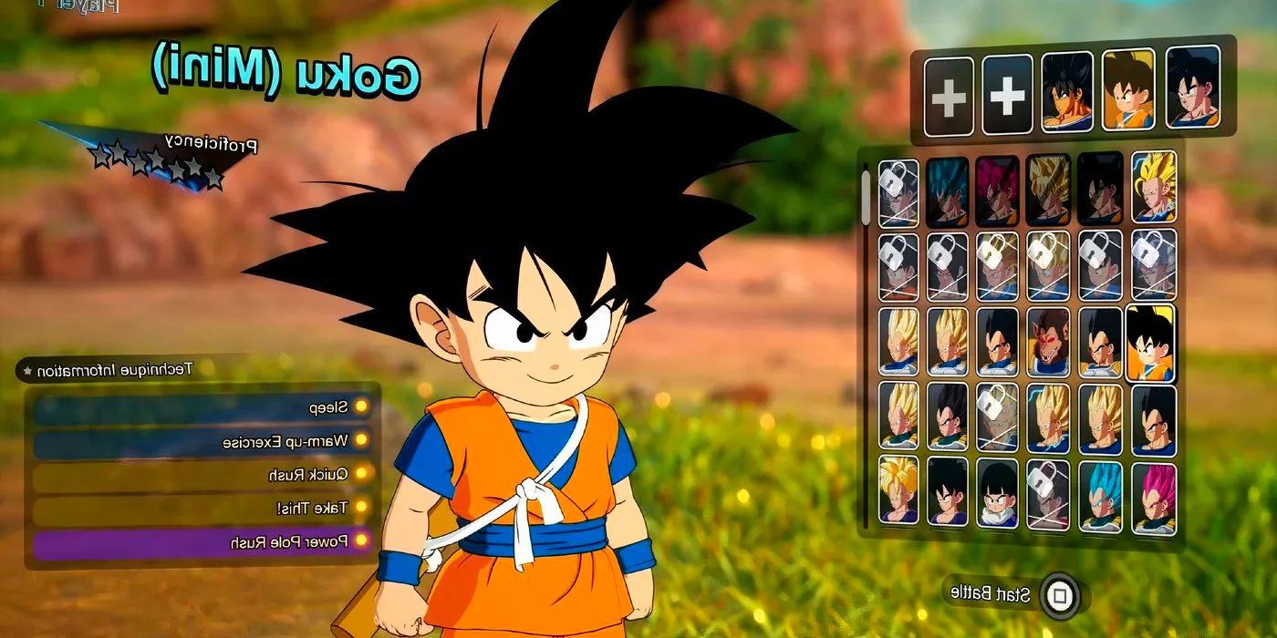 Dragon Ball Sparking Zero Daima Goku (Mini) inside roster. Image