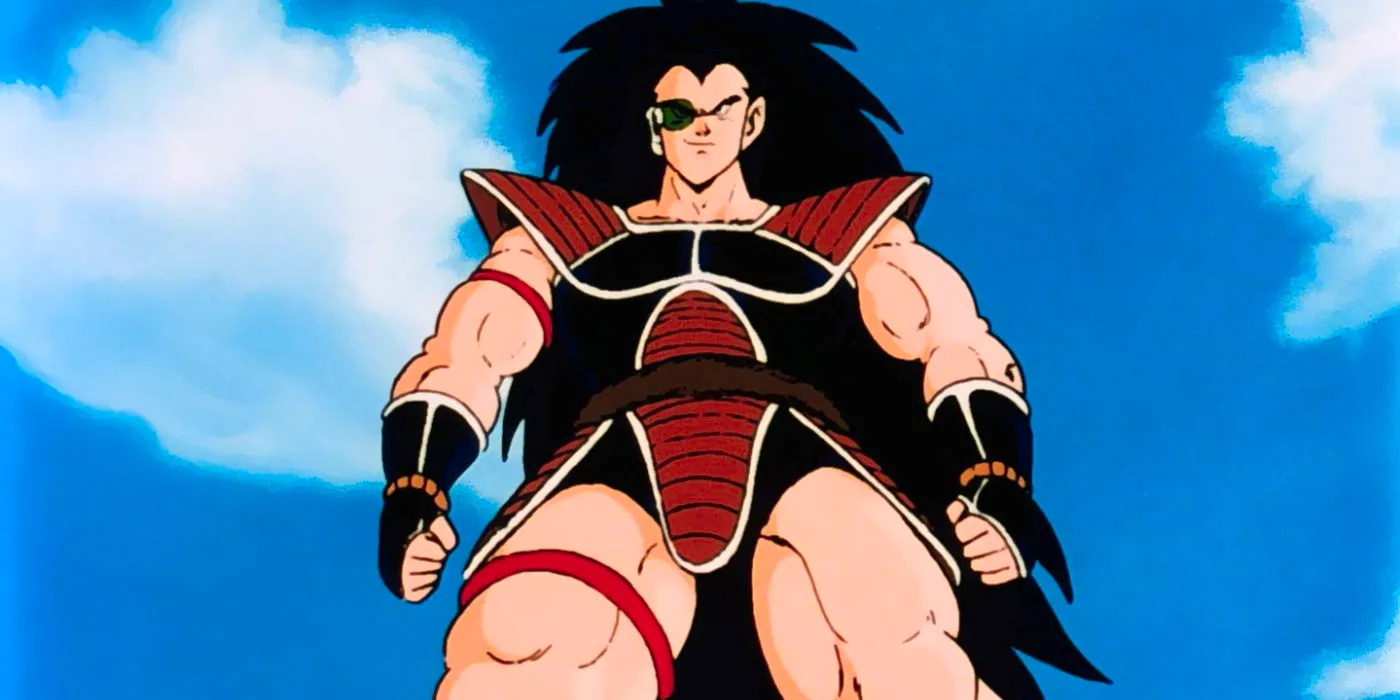 Dragon Ball Z's Raditz stands menacingly. Image