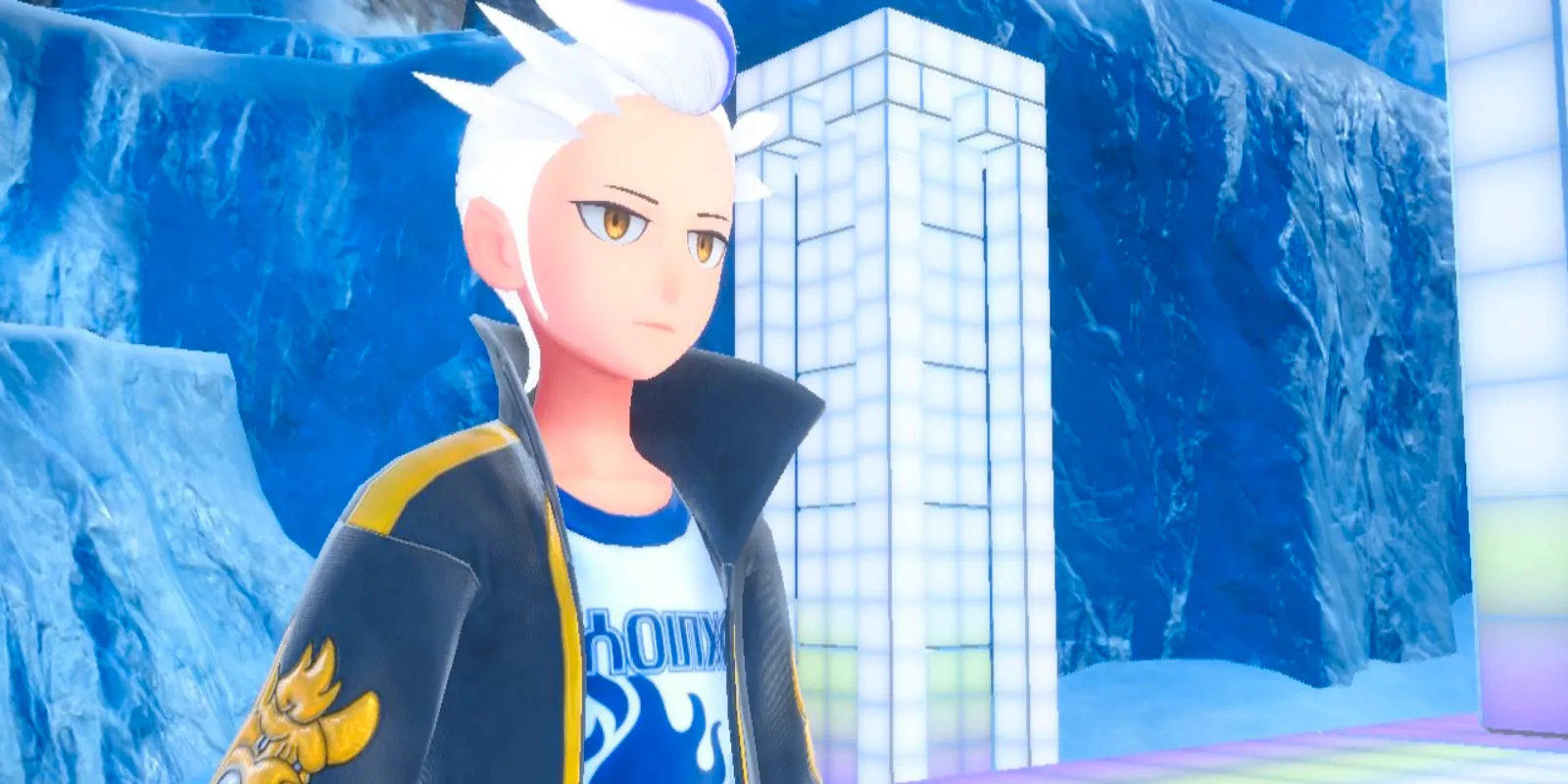 Drayton smirks in a screenshot from Pokemon Scarlet and Violet's The Indigo Disk DLC. Image