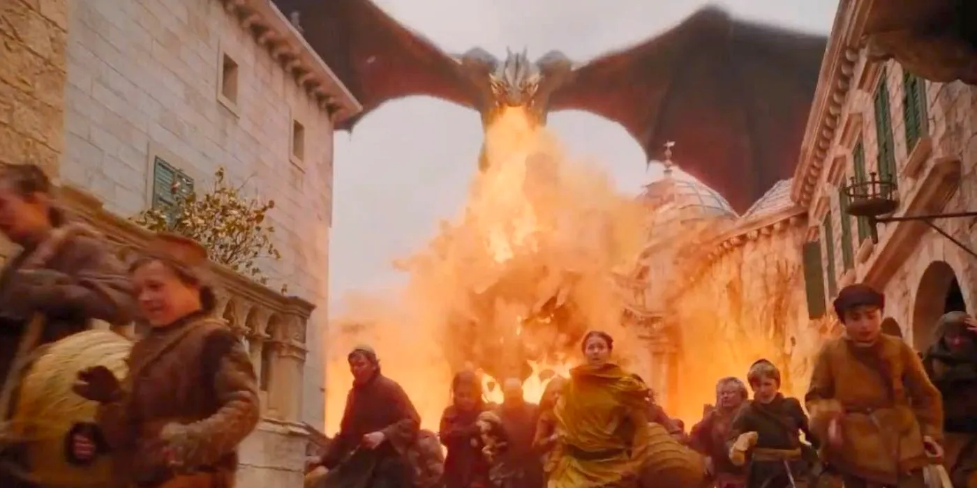 Drogon burns King's Landing in Game of Thrones season 8, episode 5, 