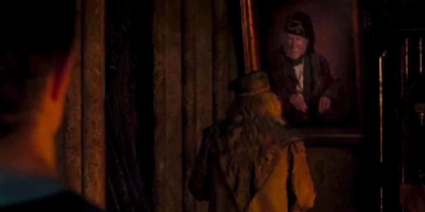 Dumbledore talking to the portrait of Everard Image