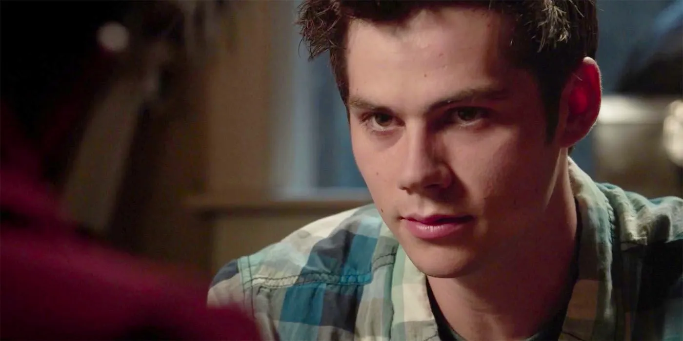 Dylan O'Brien as Stiles Stilinski looking at someone in Teen Wolf Image