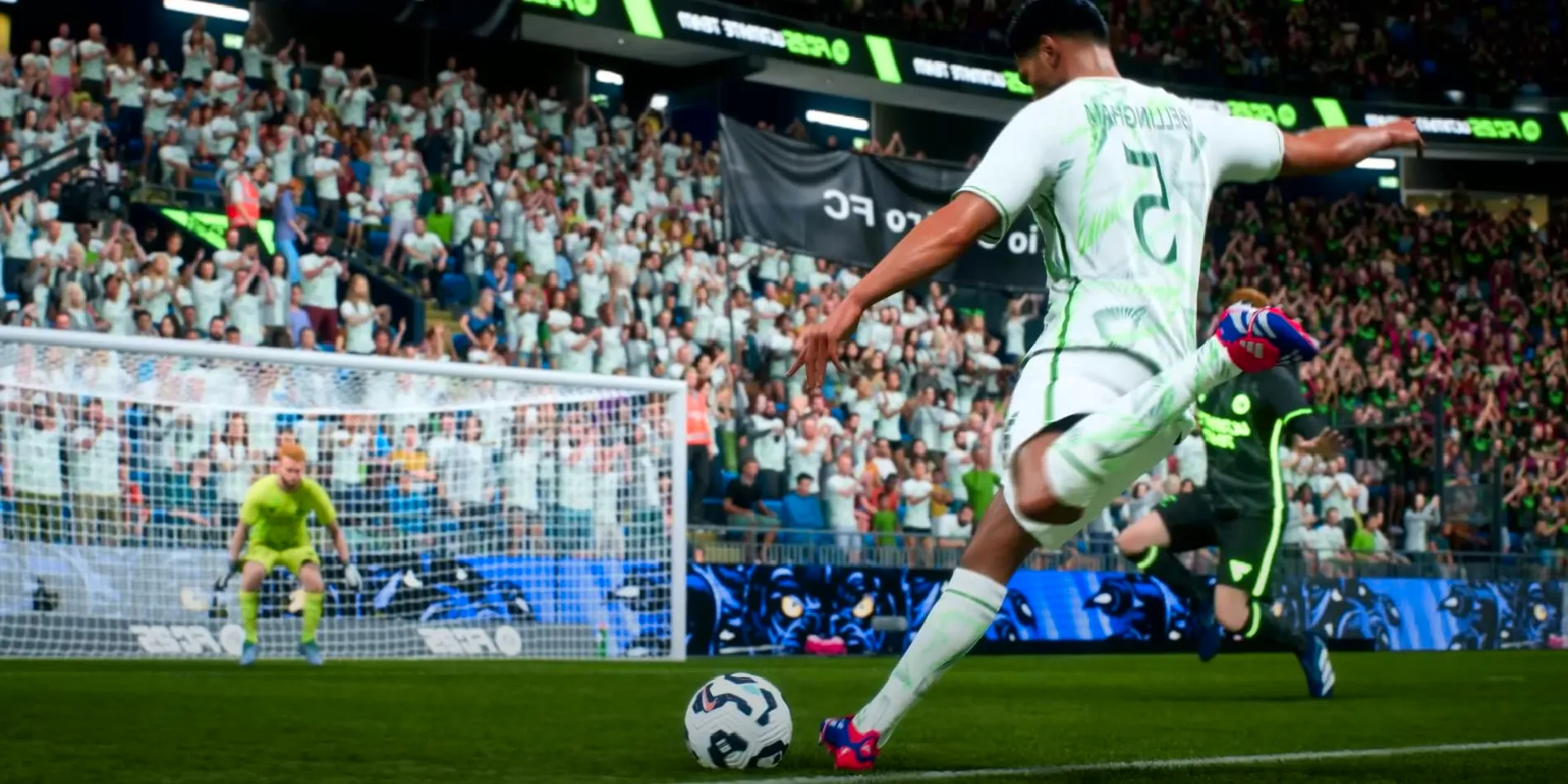 EA Sports FC 25 player from Ultimate Team about to take a shot onto the goal Image