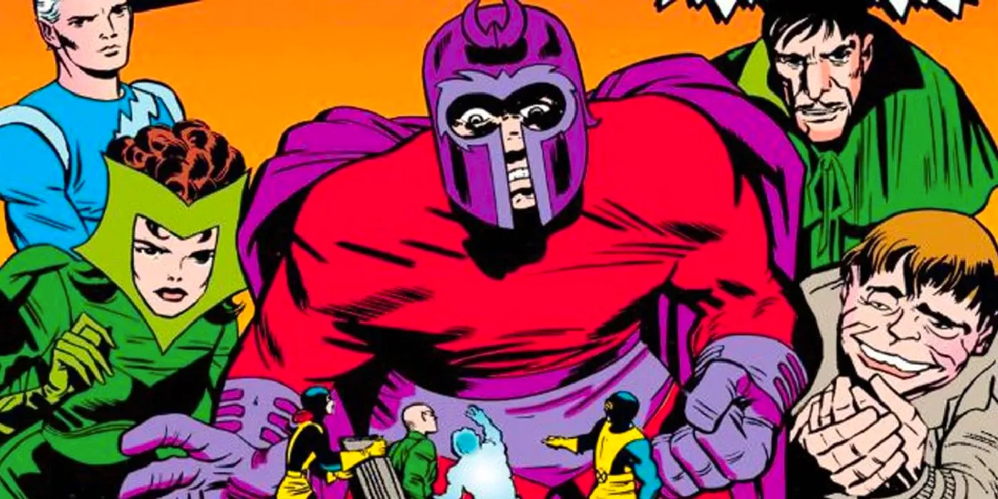 early x-men comic cover with magneto's brotherhood Image