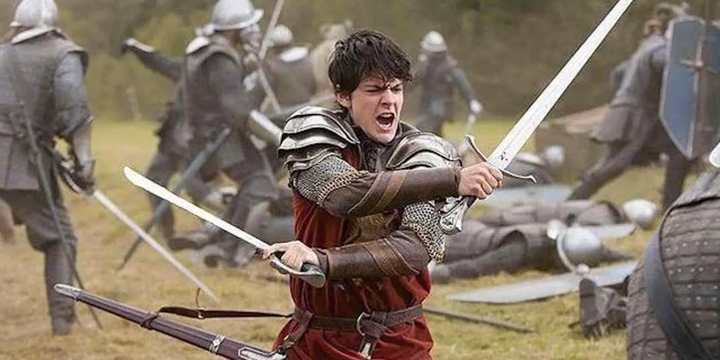 Edmund in battle in Narnia Prince Caspian Image