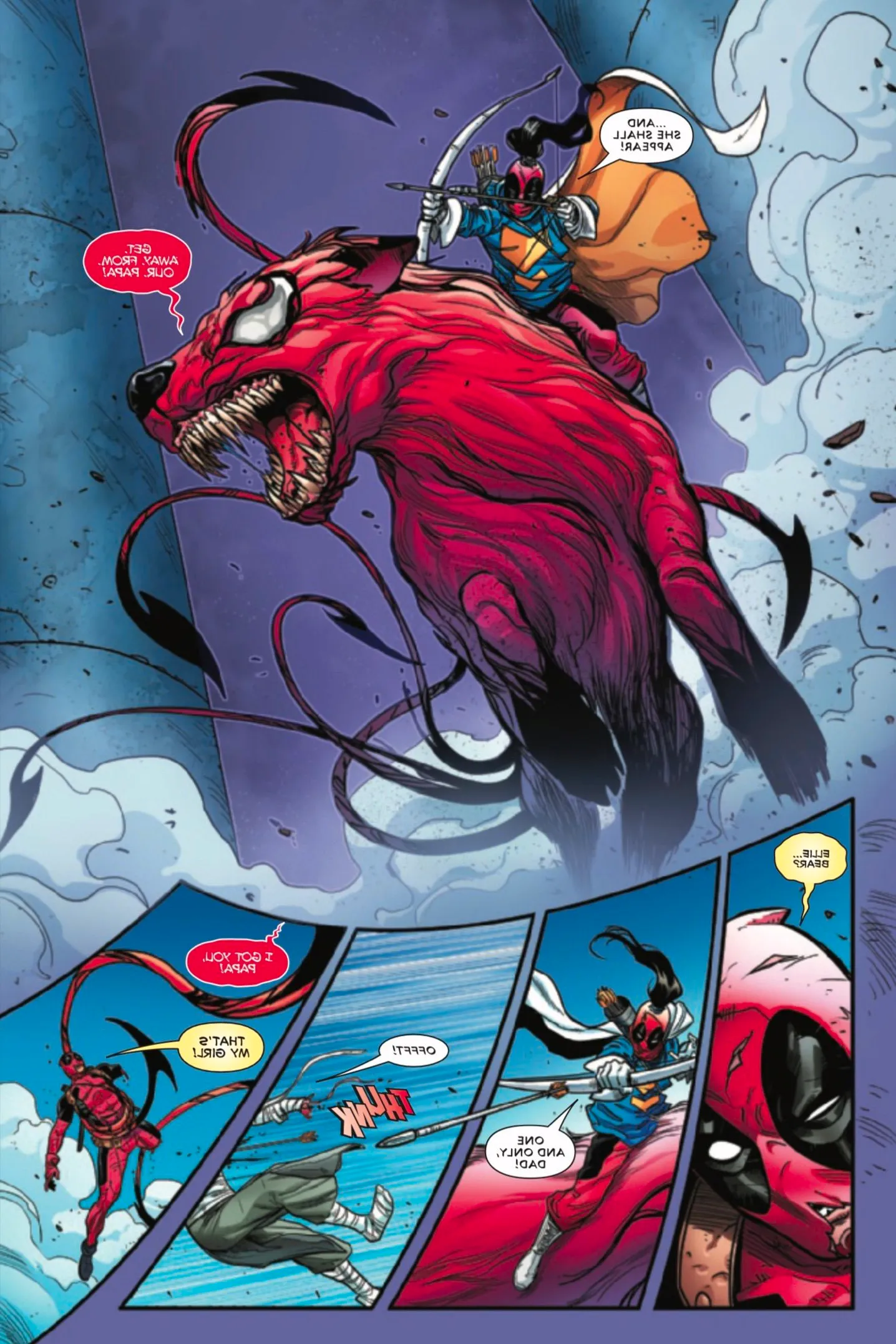 Ellie and Princess save their father in Deadpool #5 by Cody Ziglar and Andrea Di Vito Image