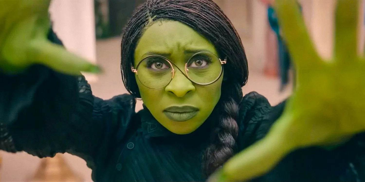 Elphaba (Cynthia Erivo) uses her powers in the Wicked movie. Image