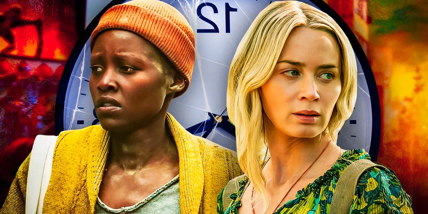 Emily Blunt as Evelyn Abbott and Lupita Nyong'o as Sam from the A Quiet Place movies Image