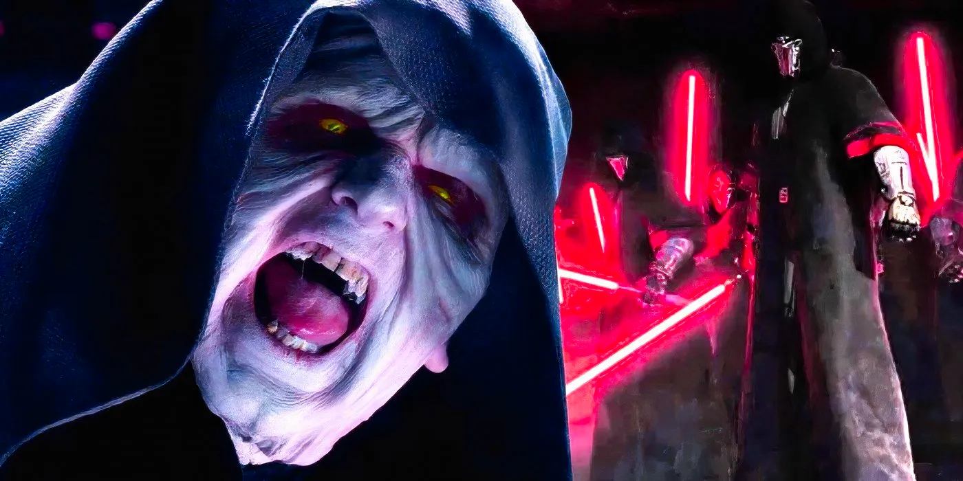 Emperor Palpatine with an army of Sith behind him. Image