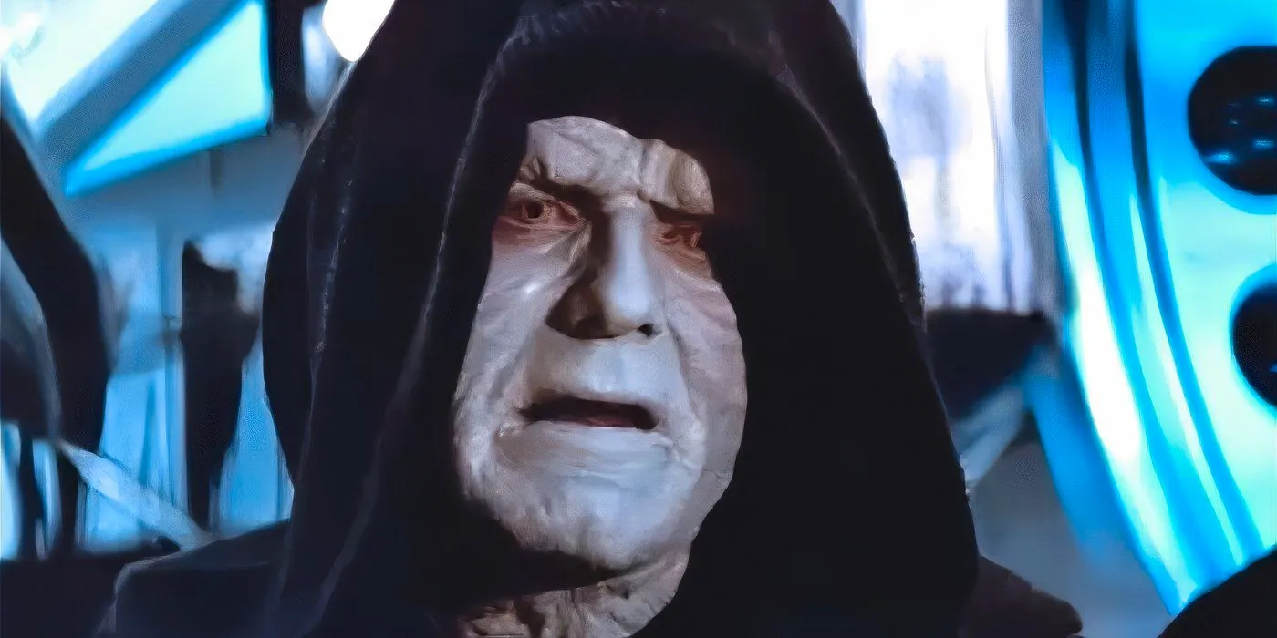 Emperor Palpatine with an upset expression. Image