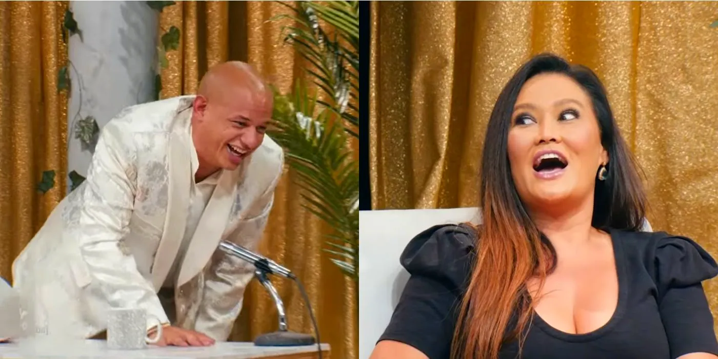 Eric Andre asking Tia Carrere an awkward question. Image