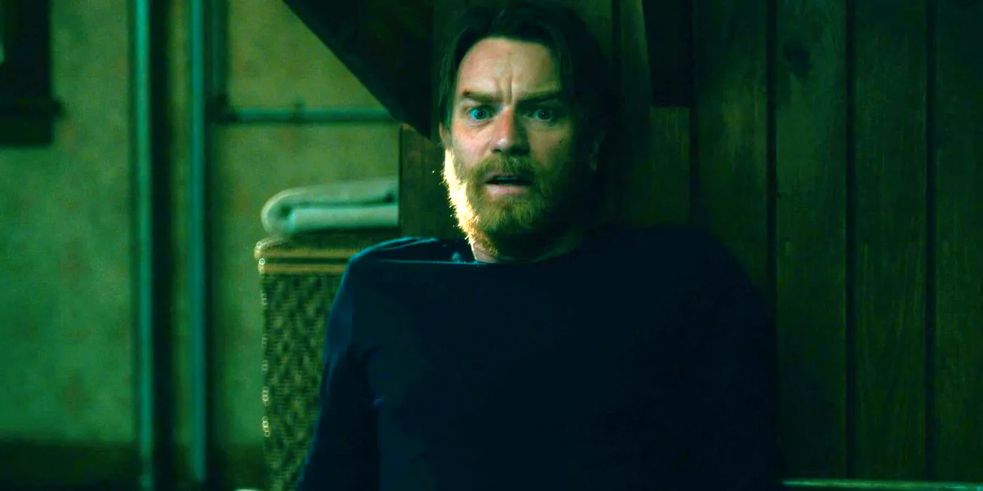 Ewan McGregor as Danny Torrance looking scared in Doctor Sleep Image