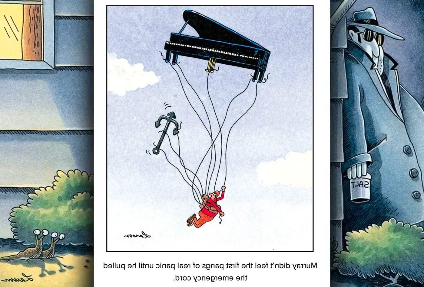 far side comic about parachutes Image