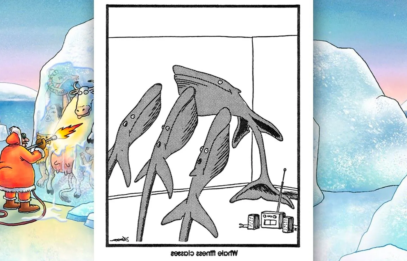 far side comic where whales go to a fitness class Image