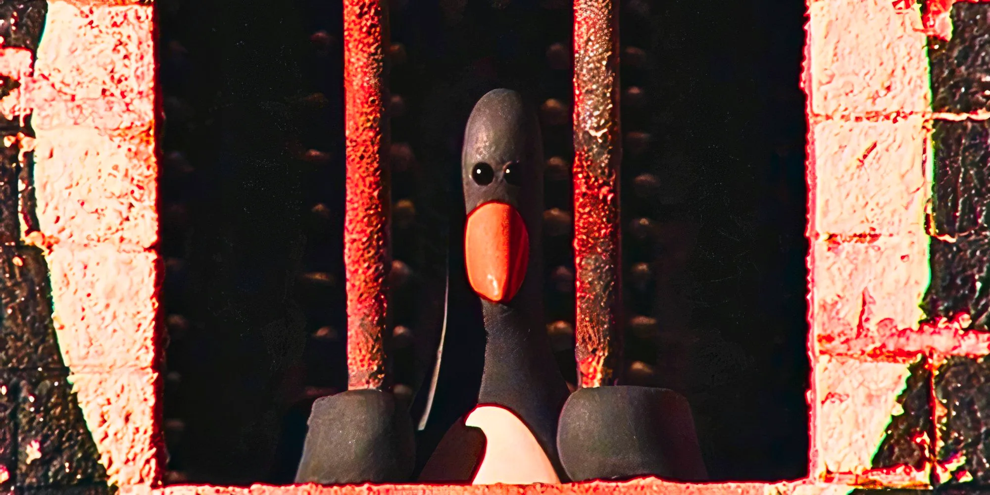 Feathers McGraw in prison in Wallace & Gromit: The Wrong Trousers Image