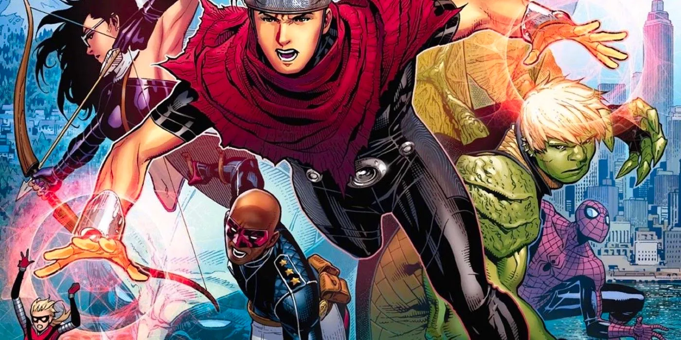 Feature image: Young Avengers, including Wiccan and Hulkling Image