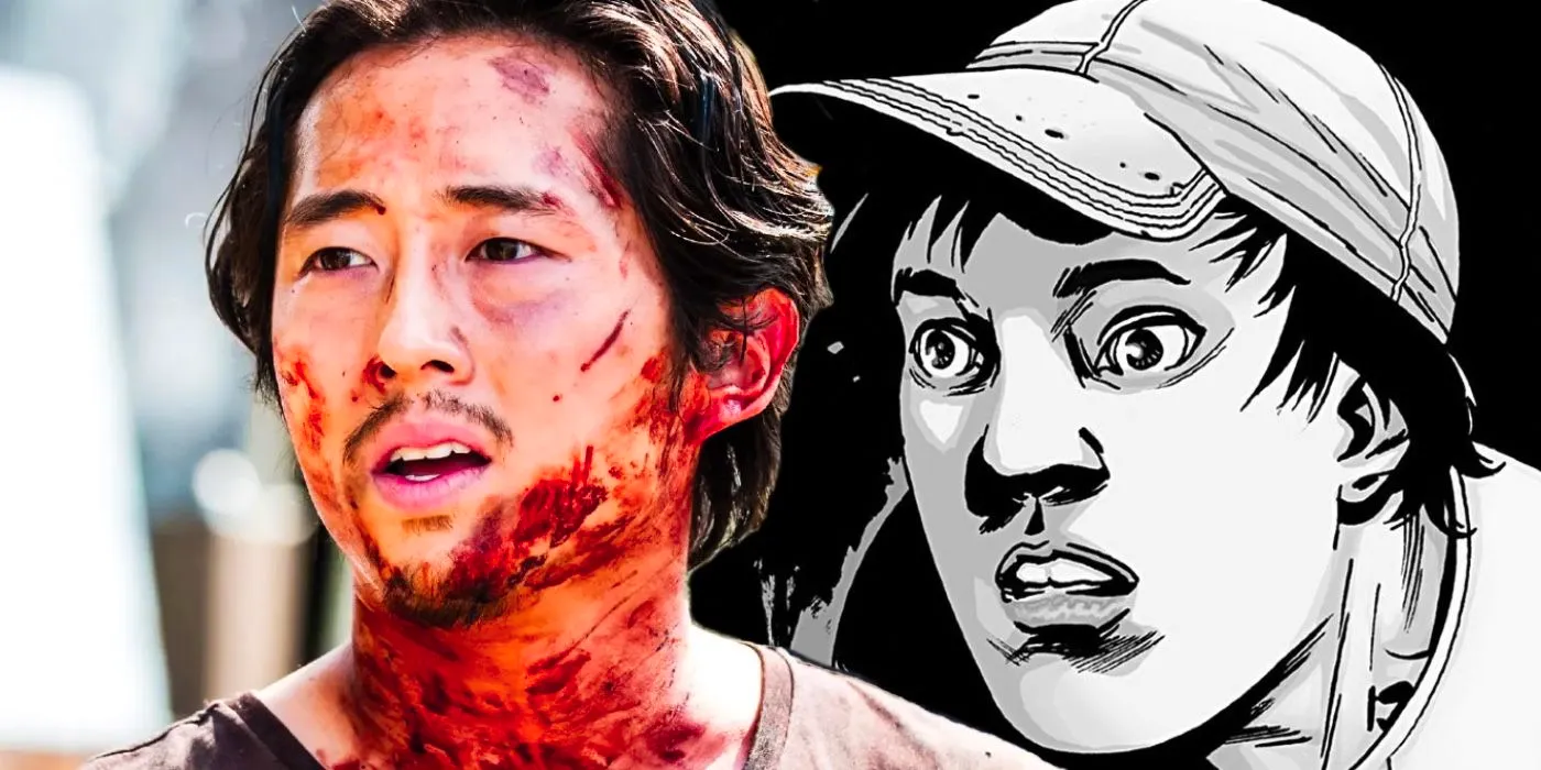 Featured Image: Glenn from Walking Dead comic (left) and TV show (right) Image