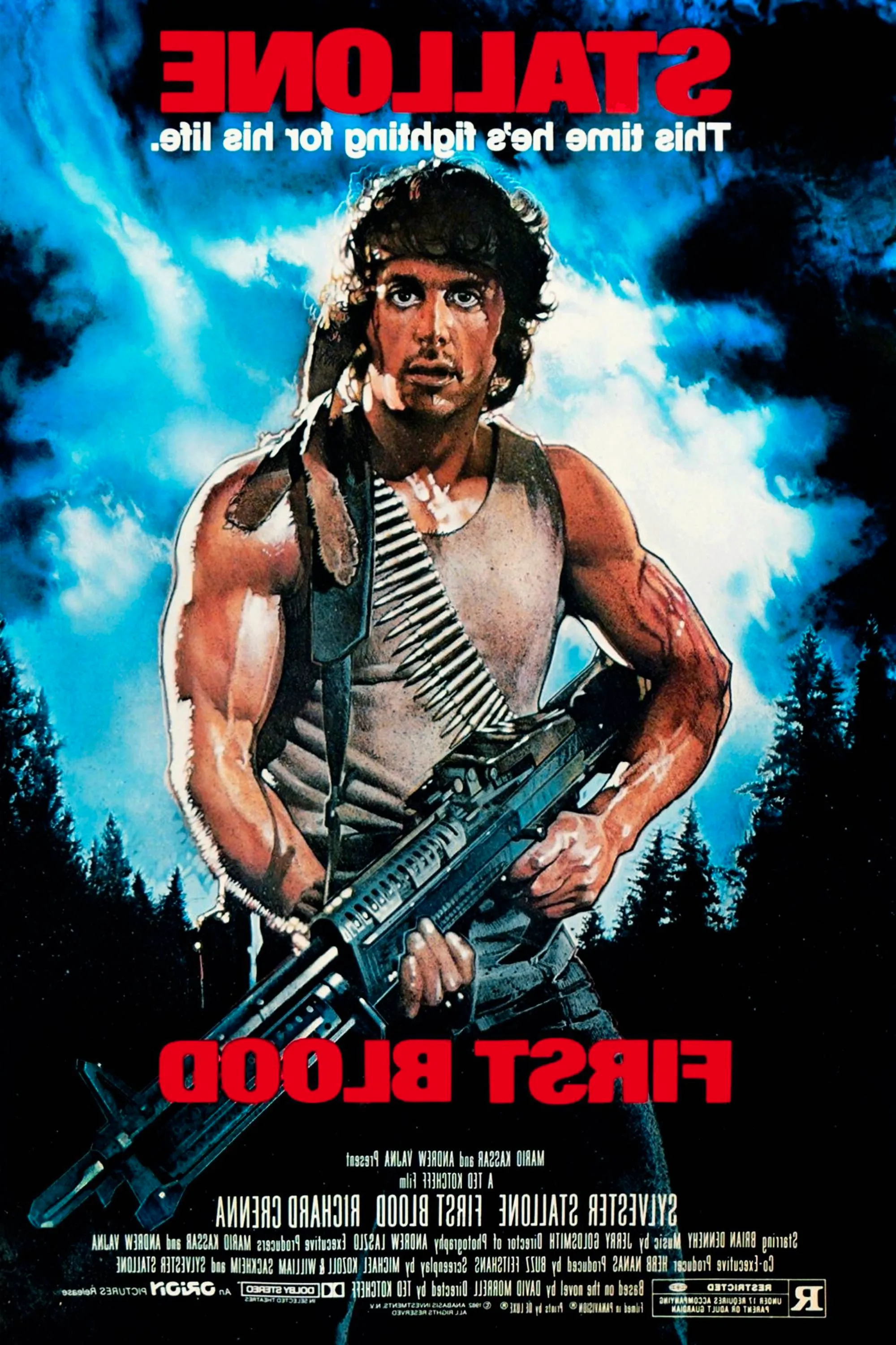 First Blood (1982) - Poster - Silvestre Stallone Holding Rifle Image