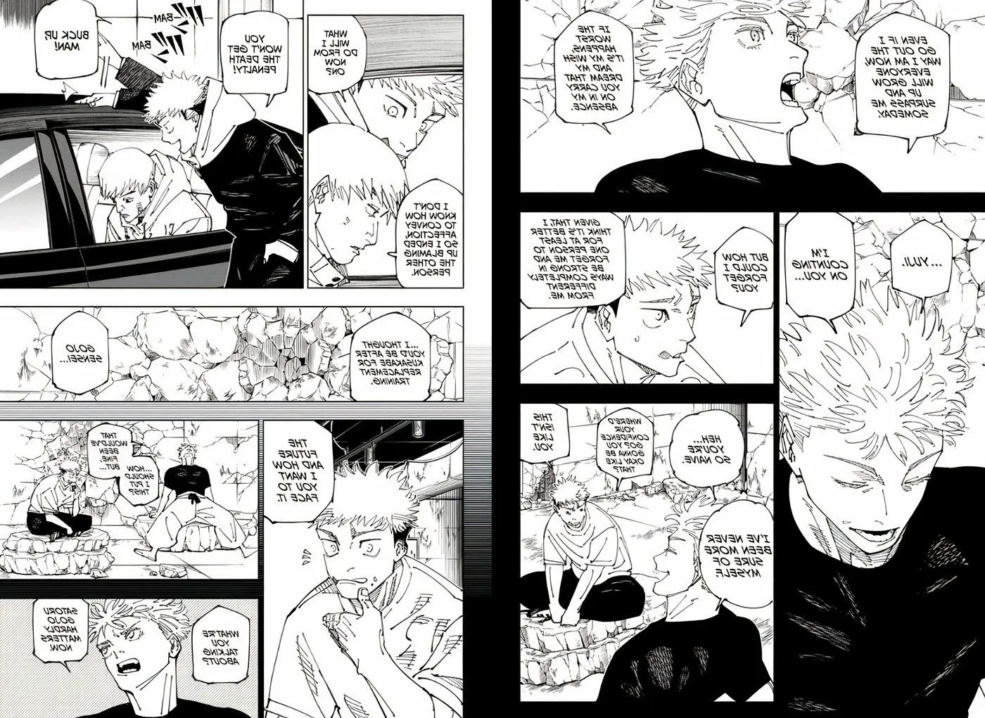 Flashback of Gojo and Yuji in the final chapter of Jujutsu Kaisen Image