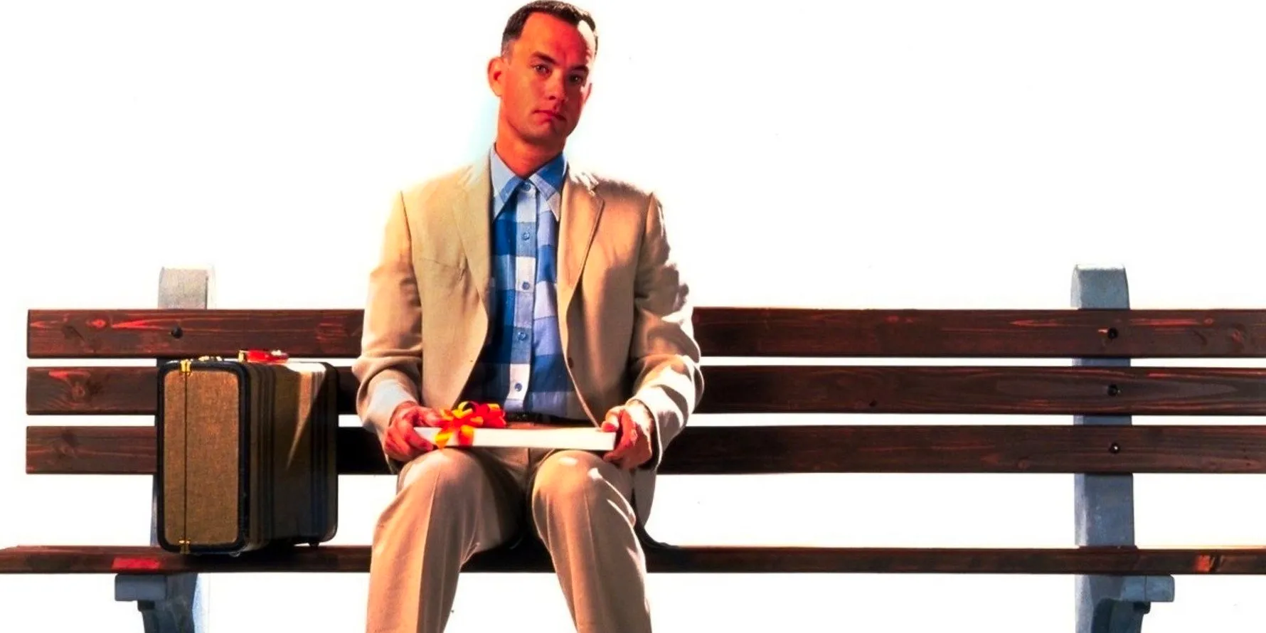 Forrest Gump sitting on a bench Image