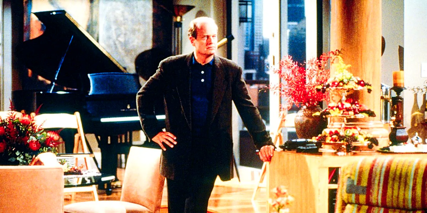 Frasier's leaning in the middle of his Seattle apartment Image