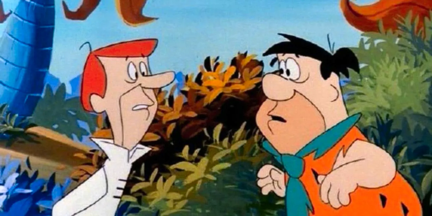 Fred Flintstone and George Jetson meeting Image