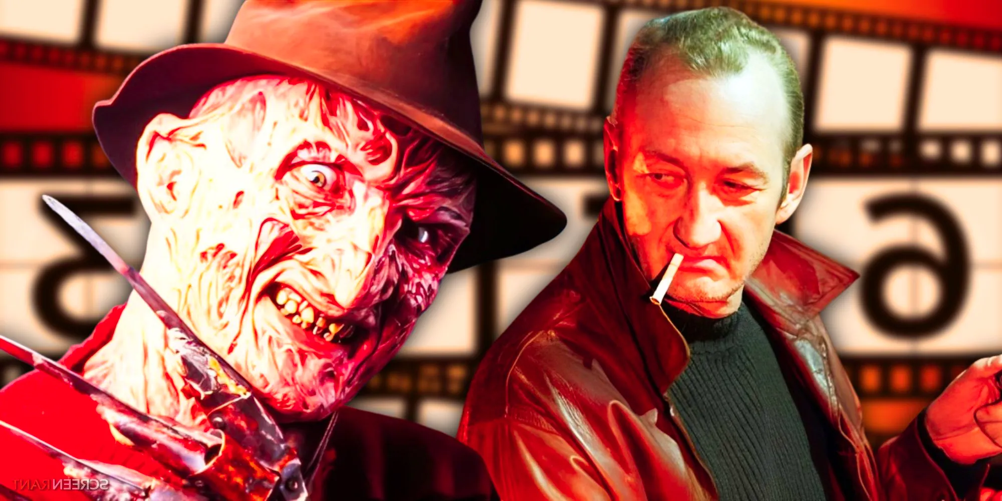 Freddy from the original A Nightmare on Elm Street with Robert Englund as the unburned Freddy Image