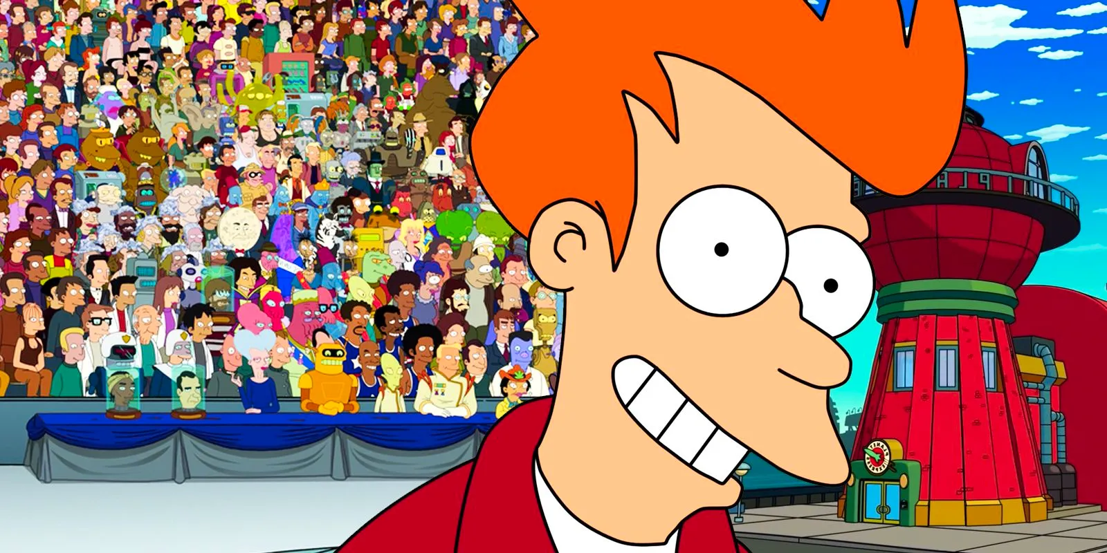 Fry and the cast of Futurama Image