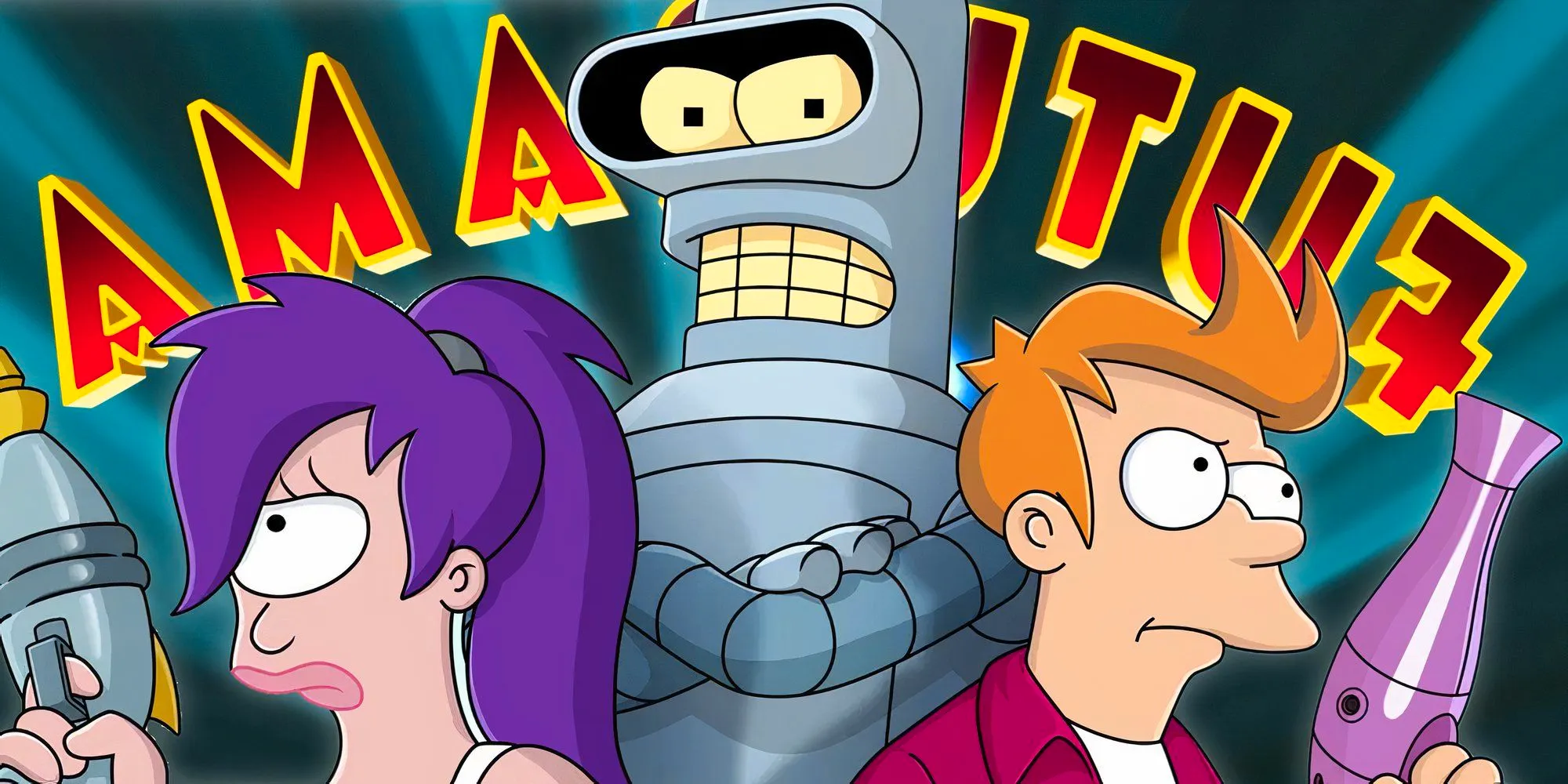 Futurama cast in front of the title card Image