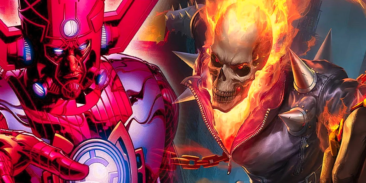 Galactus and Ghost Rider standing side-by-side. Image