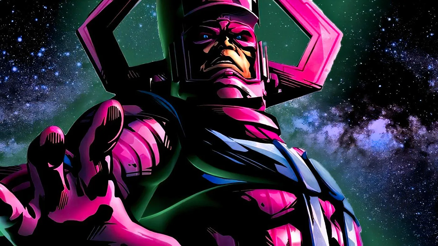 Galactus with a star-filled night sky behind him. Image